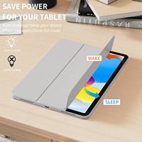 REXIAO Magnetische Leder-Mikrofaser-Hülle für iPad (A16) 11./10. Generation (2025/2022) Schlanke Tablet-Abdeckung Dreifach Faltbarer Ständer Auto Aufwach-/Schlaffunktion