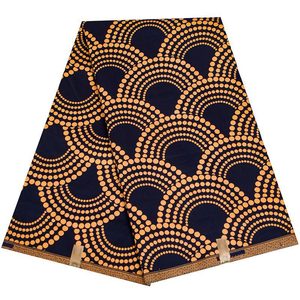<span class=keywords><strong>Tissu</strong></span> artisanal Ankara en <span class=keywords><strong>polyester</strong></span> 100% durable 105GSM à motif à pois et à rayures pour vêtements - Product Image 1