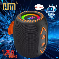 Enceinte portable HM877 AI à commande vocale intelligente pour Bluetooth 5.3, 20W de basses / 1800mAh avec lumière LED RGB, design en plastique, lecteur, vente en gros