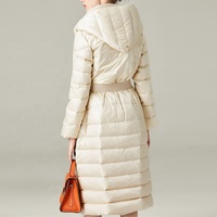 Blouson d'hiver Boying pour femme, nouvelle collection, grande taille, long, color-block, à capuche, épais, en duvet de canard blanc, coupe-vent, écologique et respirant