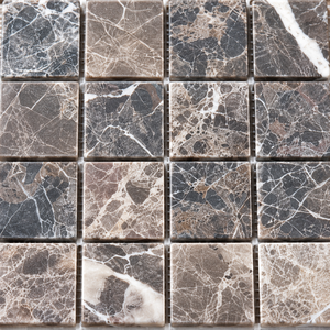 Mosaïque carrée en marbre Dark Emperador, mosaïque en pierre naturelle pour salle de bain, douche, mur, sol, crédence de cuisine, rénovation de villa - Product Image 3