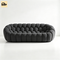 Ensemble de canapés modulaires personnalisés en forme de nuage, style Boucle Biscuit, sans accoudoirs, pour hôtel, villa, salon