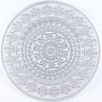 Vaisselle de luxe pour fête de mariage, sous assiettes à chargeur en verre, en or avec couronne de décoration, 24 pièces