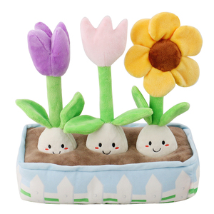 D <span class=keywords><strong>KING</strong></span> Luxury interattivo in camoscio per cani da masticare giocattoli novità Cartoon Pet peluche giocattolo con fiori cigolanti per uso quotidiano - Product Image 4