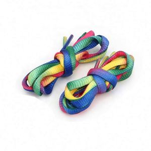 Lacets de chaussures plats personnalisés à sublimation, dégradés colorés, prix OEM abordable - Product Image 1