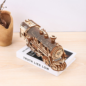 Puzzle 3D en bois Locomotive à vapeur, Nouveau jouet éducatif transfrontalier à monter soi-même pour garçons et filles, Ornement de bureau, Cadeau - Product Image 4