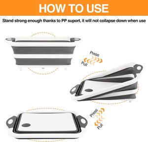 Planche à découper pliable multifonctionnelle de taille M / L / XL, 8L 16L 30L, couleur personnalisée, pour la préparation des repas, la marinade, la préparation des aliments, le barbecue - Product Image 3