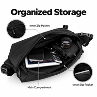 Nouveau sac bandoulière en nylon pour homme, grande capacité, imperméable, sac de voyage, sac de poitrine multi-poches avec logo personnalisé, sports de plein air