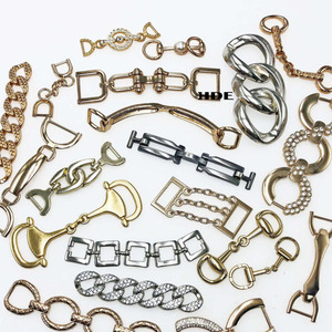 Accessoires de chaussures en métal <span class=keywords><strong>sans</strong></span> nickel en gros avec logo personnalisé, boucles en alliage personnalisées, crochets décorés par placage - Product Image 4