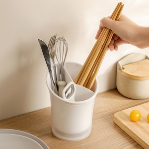 Support de rangement en céramique pour ustensiles de cuisine, cuillères, fourchettes, spatules et outils de cuisson, avec égouttoir - Product Image 4