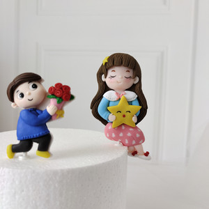 Heart Shape Cake Toppers Handmade Valentine'S Day Wedding Couple Decorations For Dessert Table - Product Image 4