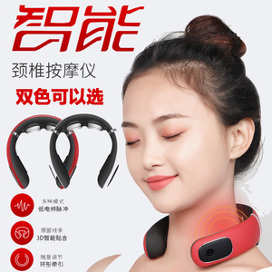 Masseur de cou rechargeable à impulsions chauffantes électriques avec 4 têtes de massage pour le soin du cou - Product Image 3