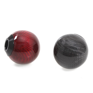Accessoires décoratifs universels pour voiture, pommeau de levier de vitesse en fibre de carbone, forme ronde, avec adaptateur pour voiture - Product Image 3