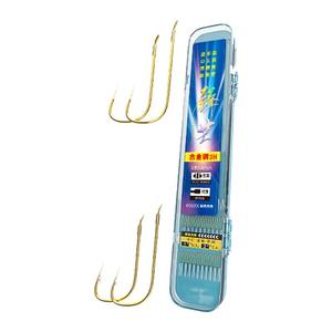Hameçon double doré Ise Ni pour la pêche au carpe crucian en eau douce, en acier allié 3H, pré-noué, anti-emmêlement - Product Image 1
