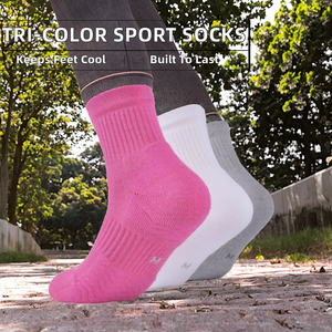 Chaussettes de sport athlétiques pour femmes, tricolores, tricotées, respirantes, unies, pour le basketball et le football, MELSFIT SPORTS, hiver - Product Image 4