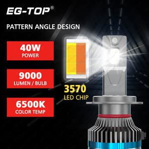 Ampoule LED H4 12V, phare LED H1 H7 H8 H11 HB3 HB4 40W, lumières LED 2 couleurs, lampe de voiture, <span class=keywords><strong>automobile</strong></span>, phare LED - Product Image 4