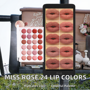 Nueva llegada 24 colores Skin Matte Lipstick ofrece hidratación transpirable fórmula de reparación Miss Rose Lipstick - Product Image 6