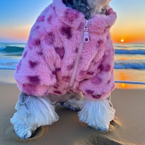 Groothandel Luxe Op Maat Gemaakt Logo Winter Fluweel Huisdierkleding Hondenjas Warme Zwart-Witte Hondenkleding - Product Image 3