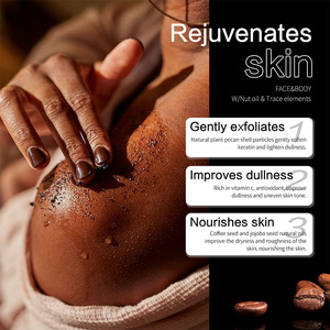 Logo kustom grosir Multivitamin organik Vegan pengelupasan kulit perawatan kulit pemutih pencerah kopi gula <span class=keywords><strong>Scrub</strong></span> Tubuh - Product Image 3
