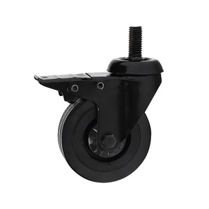 Rueda giratoria silenciosa de PVC, negra y gris, de goma, para carrito de comedor, muebles, maceta, carrito industrial - Product Image 4