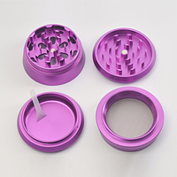 Moulin à épices manuel en aluminium Dram Design 2,5 pouces (63 mm) avec broyeur métallique à dents diamantées et logo personnalisé gratuit