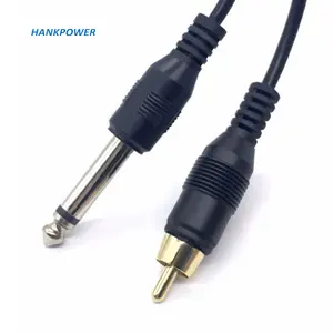 Cable de Audio y vídeo profesional, conector macho Mono a RCA, negro, personalizado, 1/4, 6,35 MM