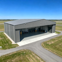 Hangar industriel préfabriqué en acier sans colonnes, moderne, pour avions et jets privés, avec une durabilité de 20 ans