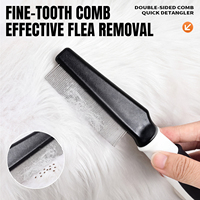 Kit de toilettage 3-en-1 pour animaux de compagnie avec manche en plastique TPR, râteau démêlant, peigne fin et brosse lissante autonettoyante pour chiens et chats