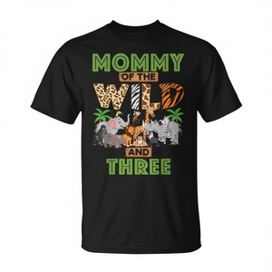 T-shirt Mommy Of The Wild And Three sur le thème du 3ème anniversaire, zoo, safari, jungle - Product Image 2