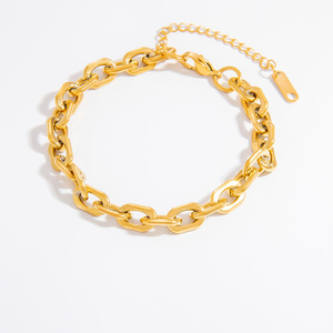 Women's <b>Titanium</b> Steel Bracelet Electroplated 18K Gold <b>Chain</b> Fashion Jewelry Geometric Design Light Luxury Accessory - Product Image 5