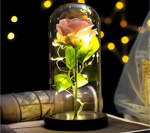 Stringa di Luce a Led Fiore Artificiale Fiore di Rosa Regalo Immortale Del Fiore Micro Paesaggio della Rosa di Simulazione di Vetro Ombra Romantico Regali Unici - Product Image 6