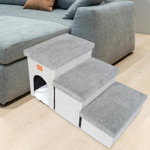Produits <span class=keywords><strong>pour</strong></span> animaux de compagnie de haute qualité meubles pliable <span class=keywords><strong>chien</strong></span> <span class=keywords><strong>maison</strong></span> 3 marches <span class=keywords><strong>chien</strong></span> escalier <span class=keywords><strong>rampe</strong></span> avec grand espace de rangement <span class=keywords><strong>pour</strong></span> lits hauts ou canapé - Product Image 1