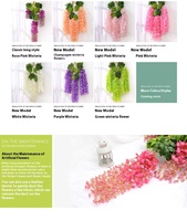 Décoration suspendue artificielle en soie faite à la main pour mariage, intérieur, plafond, fleur de haricot, glycine, Noël, Pâques, Fête des Mères