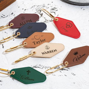 Portachiavi Personalizzato Elera in Pelle PU Vintage con Stampa UV a Forma di <span class=keywords><strong>Diamante</strong></span>, Ciondolo Retrò per Hotel e <span class=keywords><strong>Motel</strong></span>, Charm per Borsa - Product Image 2