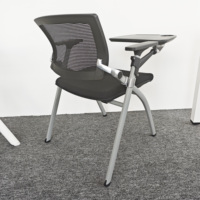 Chaise de bureau et de formation pliable moderne QINGSHUAI M03 avec roulettes et accoudoirs, cadre en aluminium pour utilisation en conférence