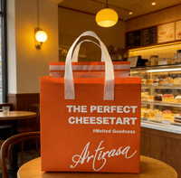 Sac isotherme personnalisé en non-tissé pour livraison de tarte au fromage, avec isolation thermique en feuille d'aluminium, sac de transport pour plats à emporter