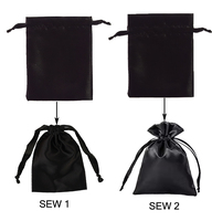 Sac à bijoux en soie de luxe et pochette en satin pour l'emballage avec fermeture en soie et doublure de haute qualité pour les magasins de marque
