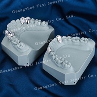 Grillz Hip Hop personnalisé à face ouverte, sertissage pavé 4x4, en argent S925, or massif 10k 14k 18k, unisexe, pour dents, avec moissanite, compatible avec les autres fabricants