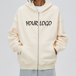 Oversized <b>Hoodie</b> Vintage Washed Drop Shoulder Jacket Kangaroo <b>Pocket</b> Blank <b>Zip</b> Custom Logo Casual Streetwear Wholesale - Product Image 4