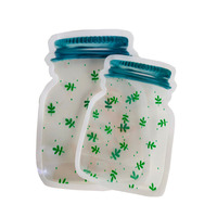 Sachet Mylar transparent en forme de bocal Mason, pochette autoportante avec fermeture éclair pour bocal Mason, vente en gros