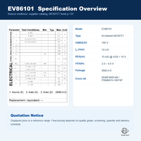 EvolE 100V 12.4A N-Channel Trench MOSFET SMD-0.5 EvolE SMD-0.5 Seri Catu Daya Industri Switching Tegangan Tinggi