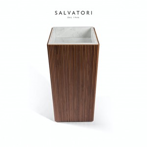 Salvatori Adda moderno Freestanding 41x41 bagno in legno a coste lavabo a mano per uso alberghiero per bagno o zona lavaggio - Product Image 2