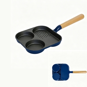 กระทะปิ้งย่างอาหารเช้าแบบมีที่จับทำจากไม้สามช่องอเนกประสงค์ - Product Image 3