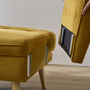 Canapé 2 places tendance, ergonomique, avec dossier incurvé, canapé-lit rafraîchissant en velours, sans assemblage requis, pour salon et maison - Product Image 2