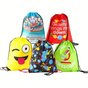 Custom Cinch Backpack 210D Polyester and Nylon Colorful Gym Sport <b>Bag</b> with Waterproof <b>Foldable</b> Portable Reusable Features - Product Image 3