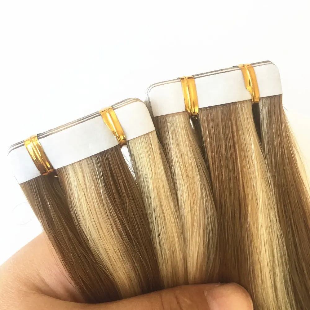 fita de extensão de cabelo remy tipo fita fornecedores atacado fita natural em extensões de cabelo 100% cabelo humano