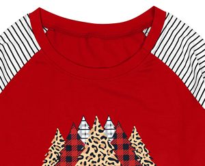 Plus Size Christmas <strong>T</strong> <strong>Shirt</strong> Women <strong>Xmas</strong> Leopard Plaid Trees Print Tees Casual Long Sleeve Holiday <strong>Shirts</strong> Top - Product Image 4