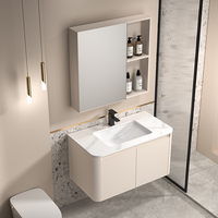 Ensemble de meuble-lavabo de salle de bain au design moderne avec miroir et lavabo en céramique