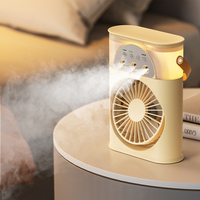 Refroidisseur d'air personnel moderne et populaire avec logo personnalisé Ventilateurs de table USB blancs portables avec lumière LED 7 couleurs avec humidificateur refroidisseur