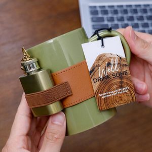 Set da Caffè Novità BespritGift, Set Portatile Retrò con Fiaschetta e Tazza per Whisky, <span class=keywords><strong>Idea</strong></span> Regalo Personale per Amanti di Viaggi e Campeggio - Product Image 6